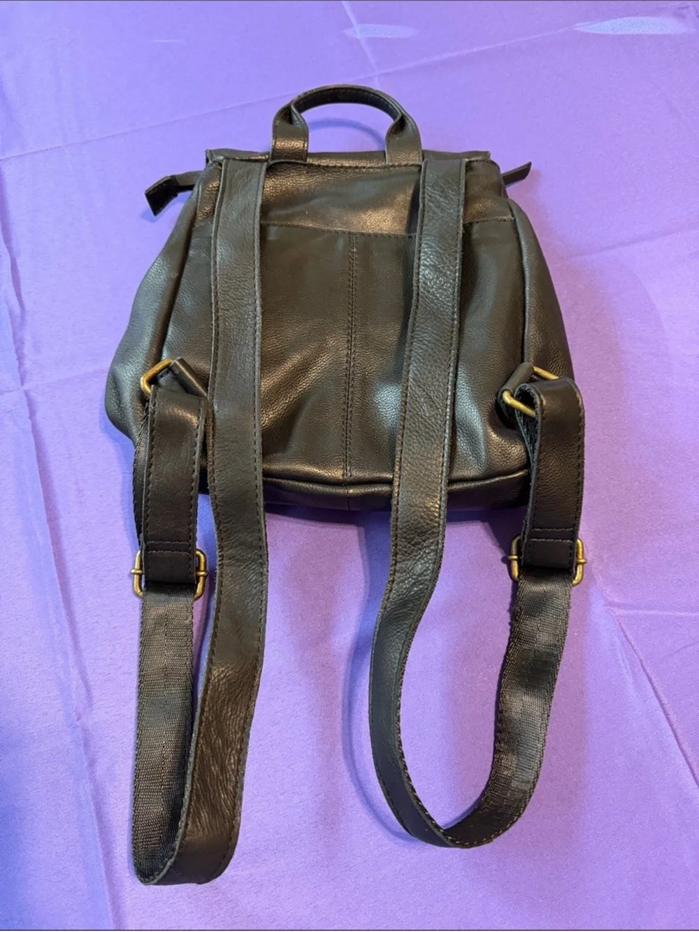 American Leather Co Black Pebble Leather Backpack